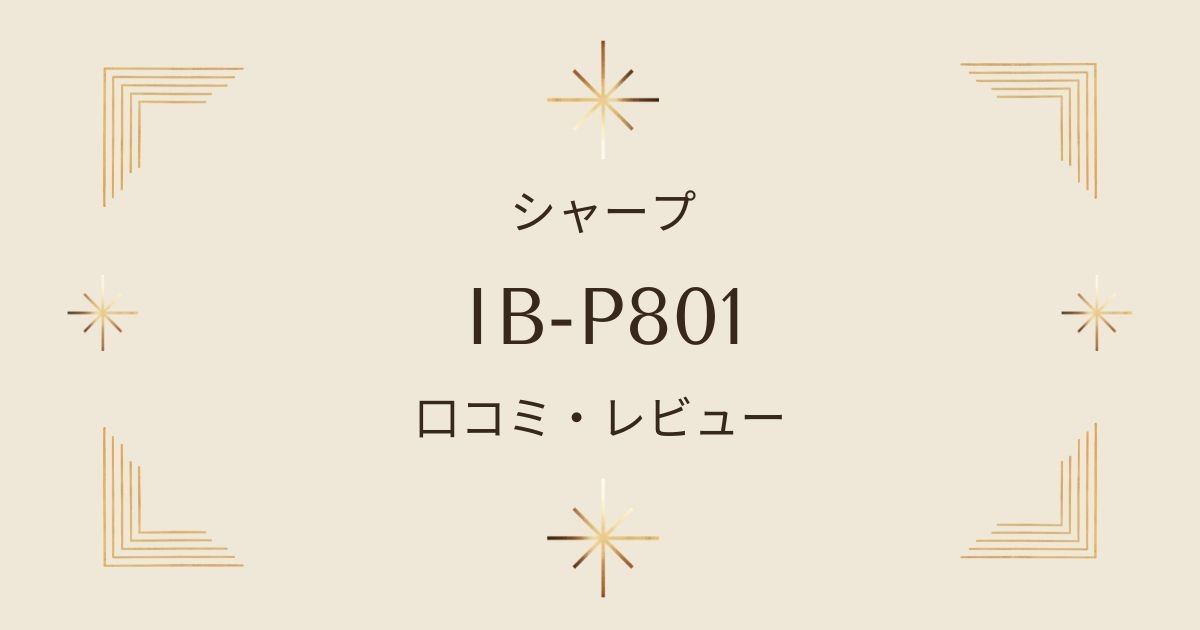 IB-P801の口コミ・レビュー！風量や音・手入れの方法は？